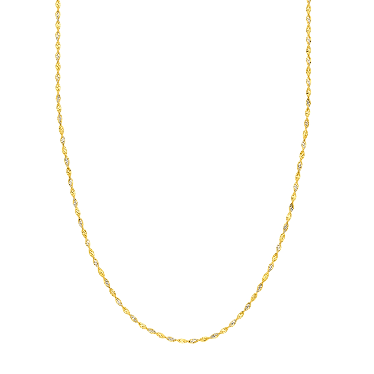 UBS016000607-14YB-18 14K Yellow & White Gold 2.10 mm 2-Tone Dorica Chain with Lobster Lock