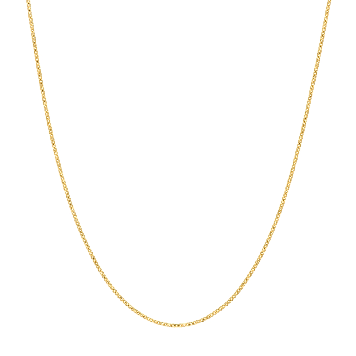 UBS016006814-14B-18 14K White Gold 0.70 mm Adjustable Cable Chain with Spring Ring Lock