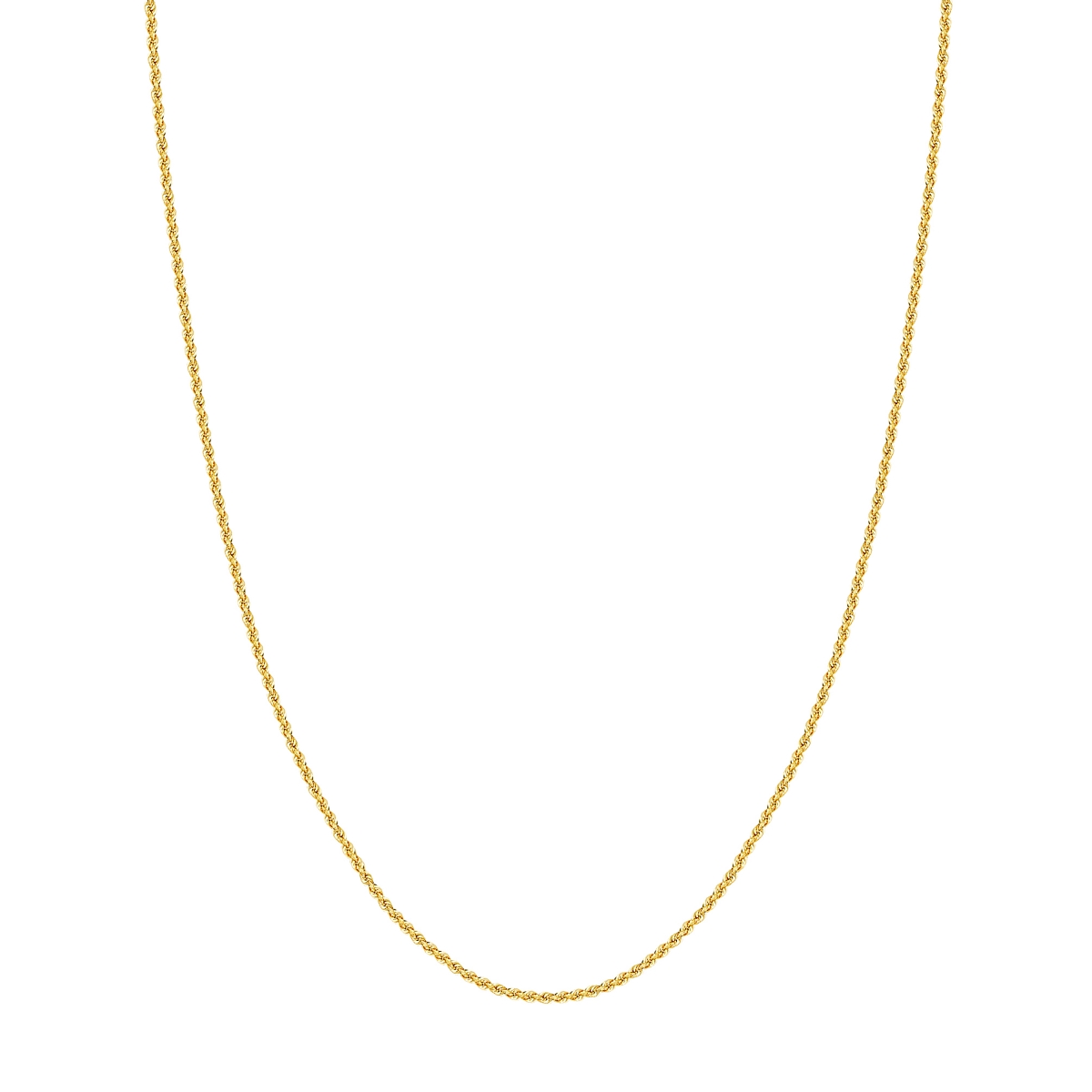 UBS016003616-10Y-22 10K Yellow Gold 2.00 mm Hollow Rope Chain with Lobster Lock
