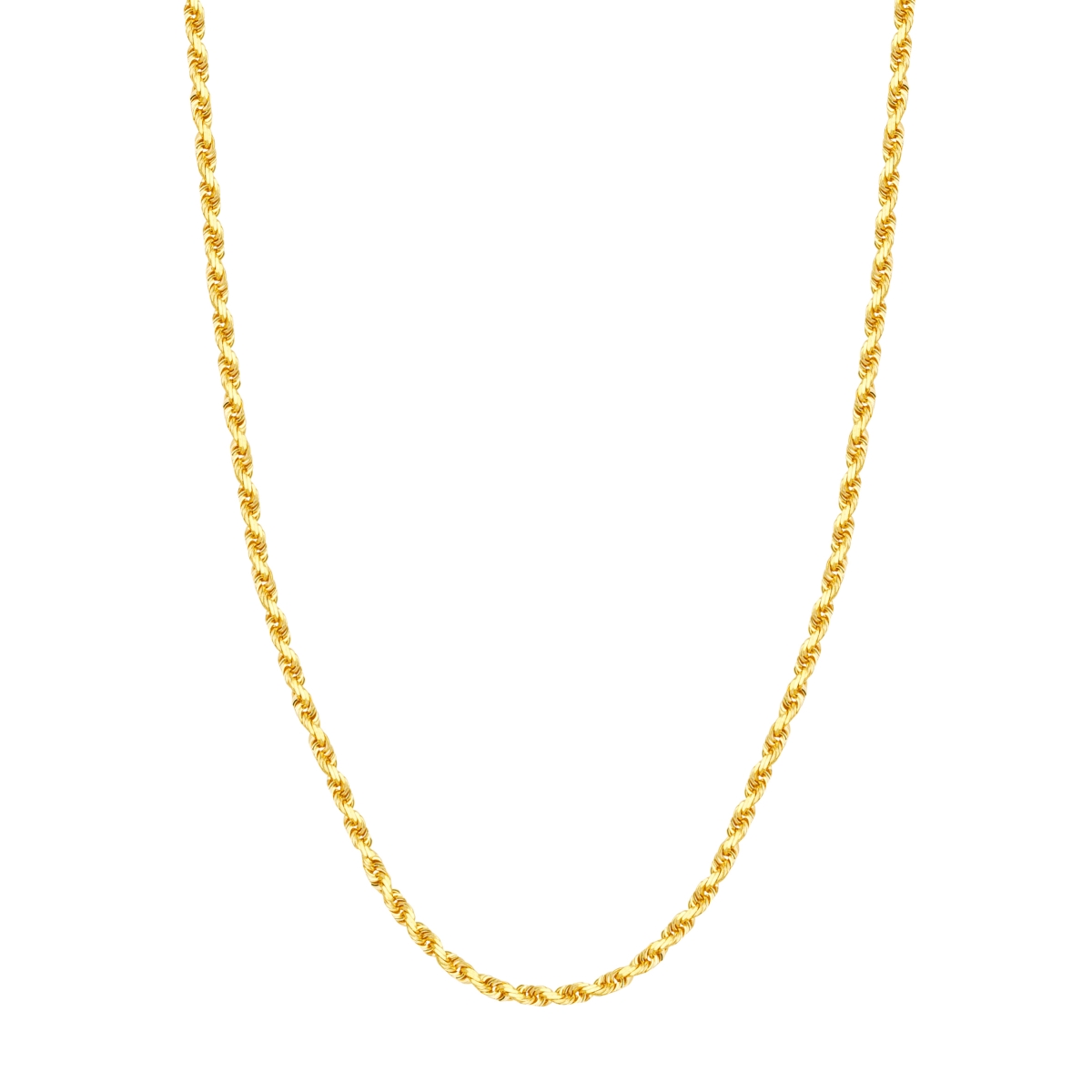 UBS014002513-10Y-22 10K Yellow Gold 3.80 mm Diamond Cut Rope Chain with Lobster Lock