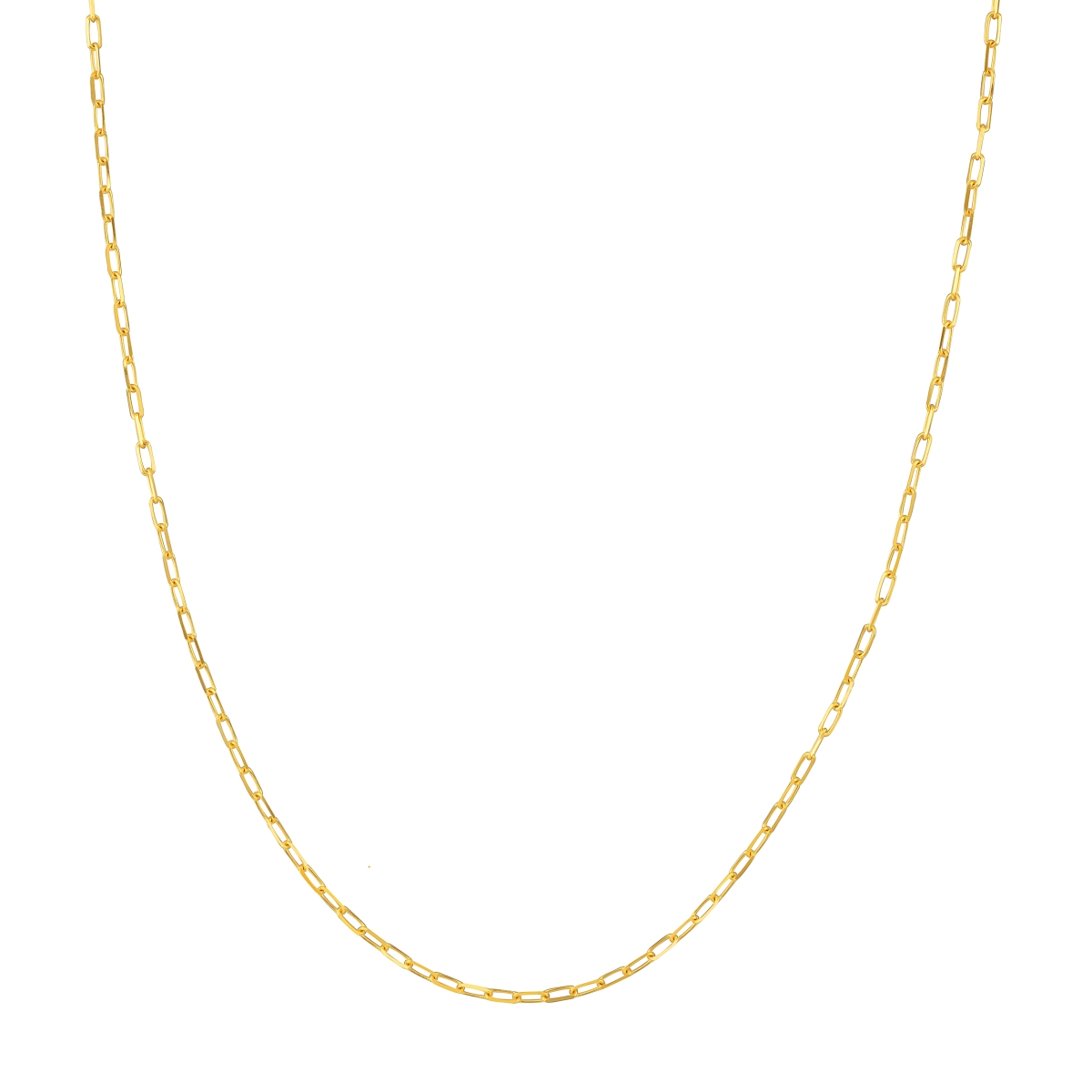 UBS016009124-10Y-18 10K Yellow Gold 1.95 mm Diamond Cut Paperclip Chain with Lobster Lock