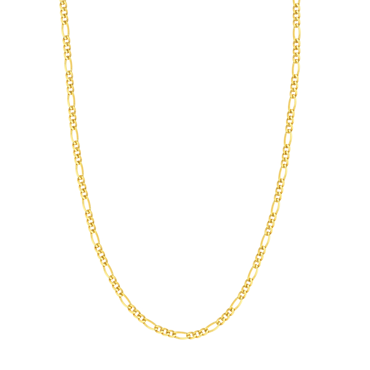 UBS016000848-14Y-8 14K Yellow Gold 3.9 mm Concave Figaro 3 Plus 1 Chain Bracelet with Lobster Lock