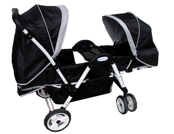 Picture of Amoroso Baby 45767 Adjustable Luxury Double Baby Stroller - Black