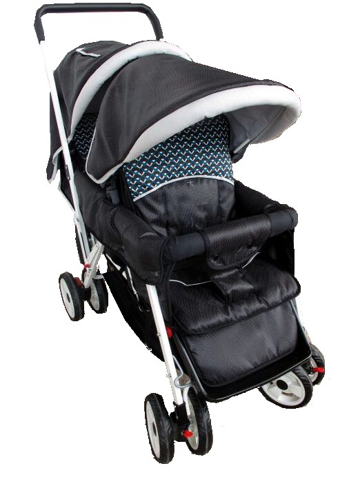 Picture of Amoroso Baby 43115 Lightweight Twin Deluxe Double Baby Toddler Stroller - Neon Black