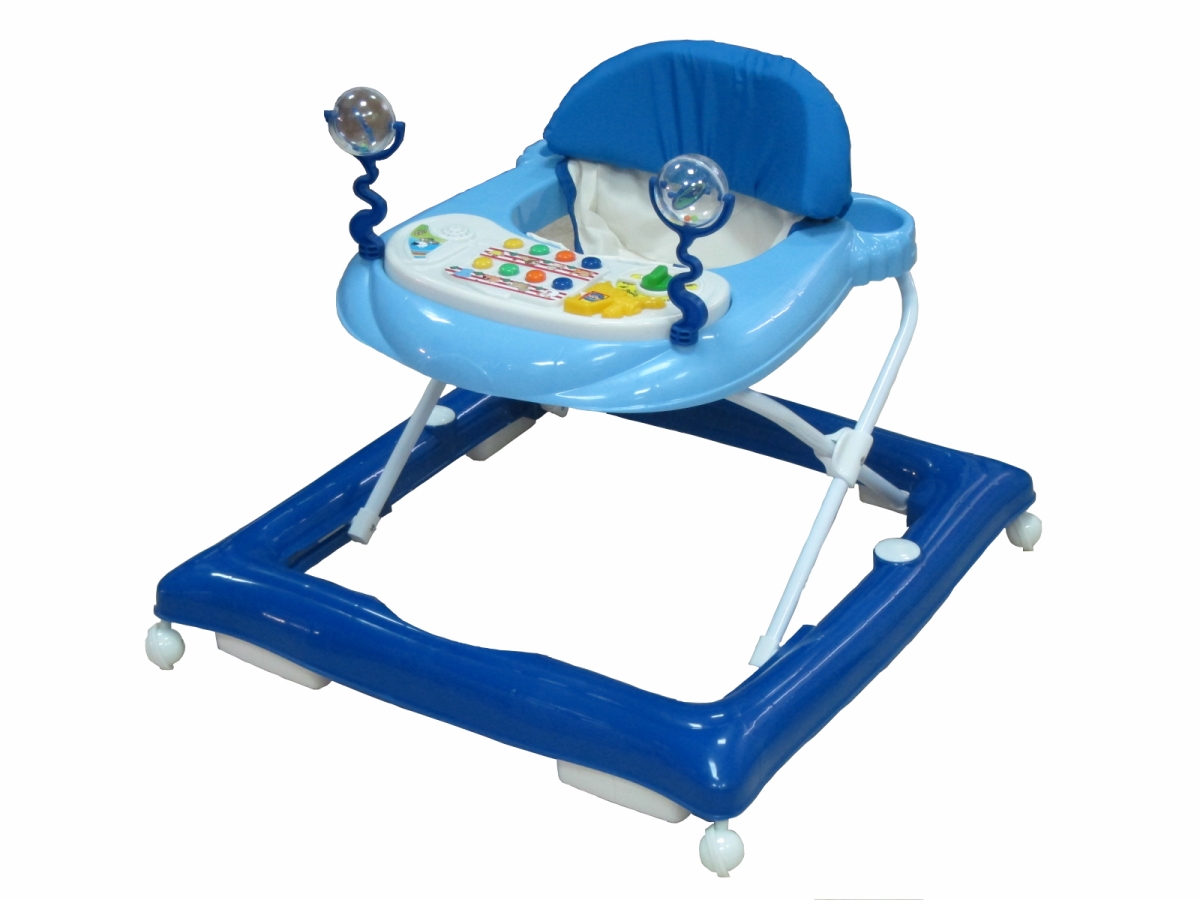 Picture of Amoroso Baby 9603 Adjustable Height Musical Baby Walker with 6 Piece Stopper - Navy Blue