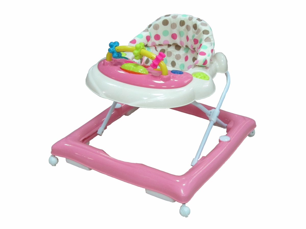 Picture of Amoroso Baby 9610 Adjustable Height Musical Baby Walker with 6 Piece Stopper - Pink
