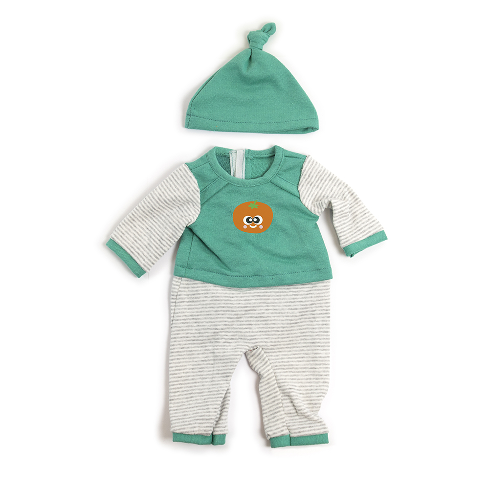Picture of Miniland 31551 Cold Weather Green Stripes Pajamas 15 3/4ö