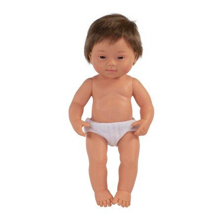Picture of Miniland 31068 Baby Doll Caucasian Boy with Down Syndrome 15&quot;