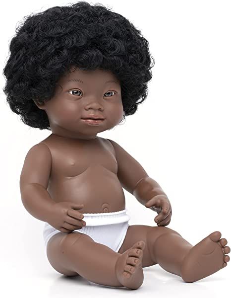 Picture of Miniland 31069 Baby Doll African Girl with Down Syndrome 15&quot;