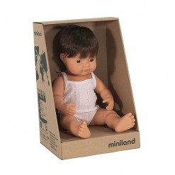 Picture of Miniland 31179 Baby Doll Caucasian Brunette Boy 15&quot;