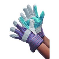 30-3110A Leather Green Double Palm Premium Work Gloves - Pack of 6