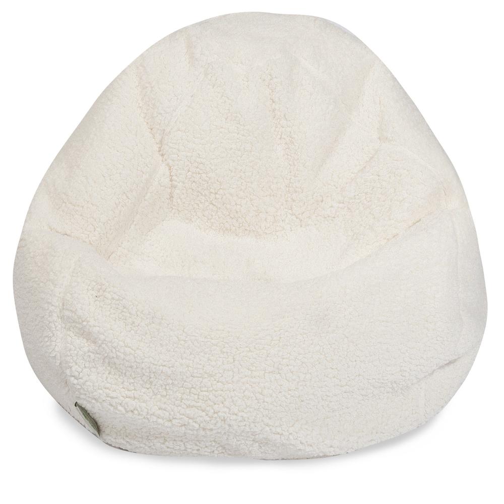 Solid Cream Sherpa Small Classic Bean Bag - 28 x 28 x 22 in.