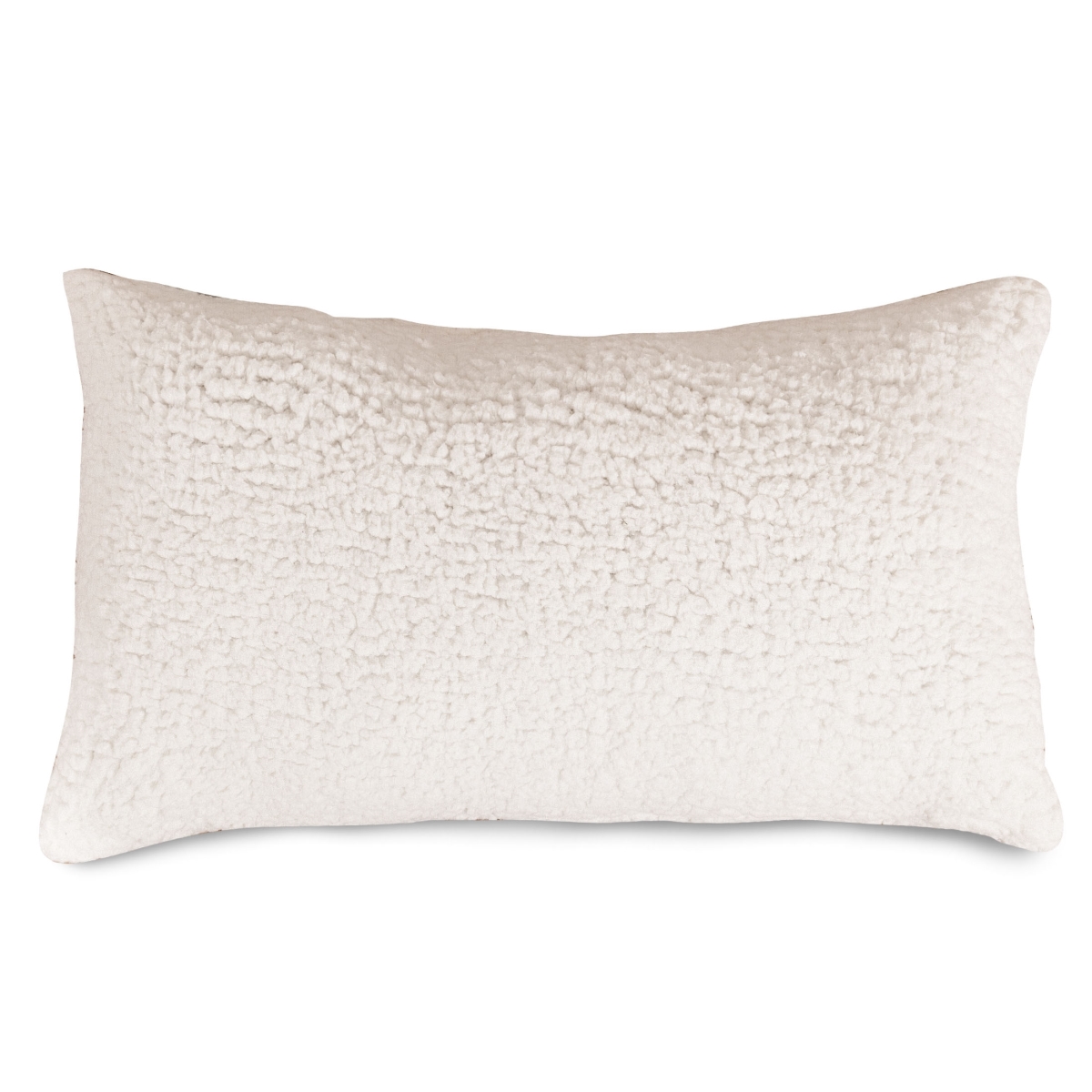 Majestic Home  12 x 20 in. Solid Cream Sherpa Small Pillow