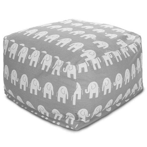Picture of Majestic Home 85907210241 Gray Ellie Large Ottoman - 27 x 27 x 17 in.