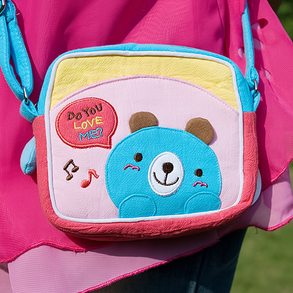 Picture of  BE-18-BEAR 5.5 x 4.7 x 1.2 in. Blue Bear - Embroidered Applique Swingpack Bag Purse  Wallet Bag &amp; Shoulder Bag