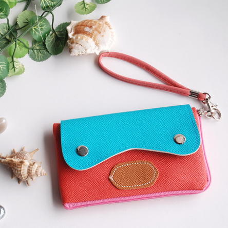 Picture of  BX003-PINK Sun &amp; Sky - Colorful Leatherette Mobile Phone Pouch Cell Phone Case Clutch Pouch