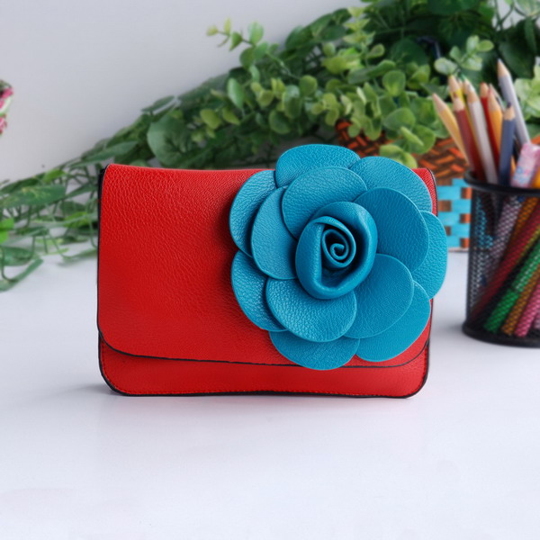 Picture of  BX060-RED Sunny Romantic - Flower Leatherette Clutch Shoulder Bag Clutch Casual Purse