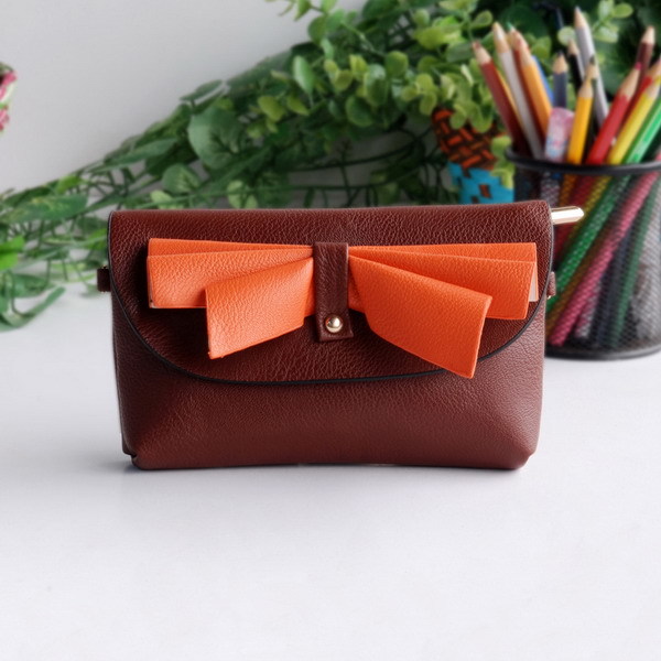 Picture of  BX069-BROWN Elegance Coffee - Colorful Leatherette Clutch Shoulder Bag Clutch Casual Purse
