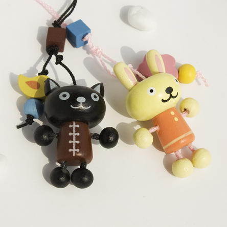 Picture of  C009-BLRA Black Cat &amp; Rabbit - Cell Phone Charm Strap  Camera Charm Strap &amp; Handbags Charms