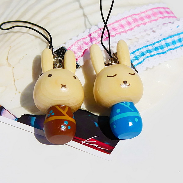 Picture of  C019-BRBL Kimono Rabbit 3 - Cell Phone Charm Strap  Camera Charm Strap &amp; Handbags Charms