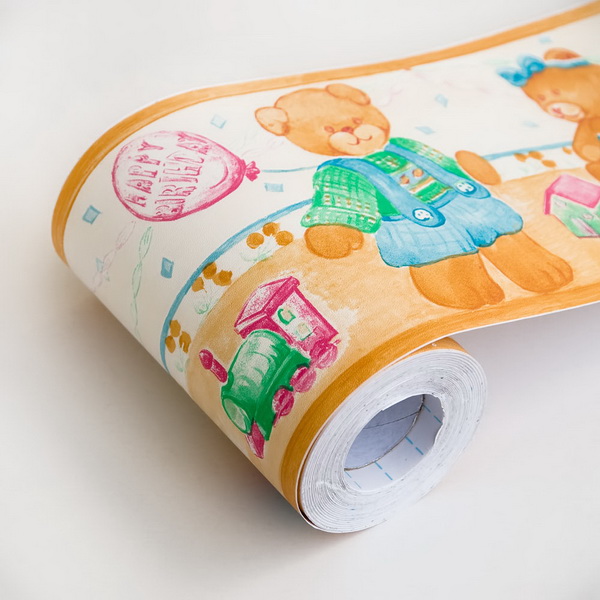 Picture of  B2032-Roll Balloon Teddy - Self-Adhesive Wallpaper Borders Home Decor Roll  Multicolor