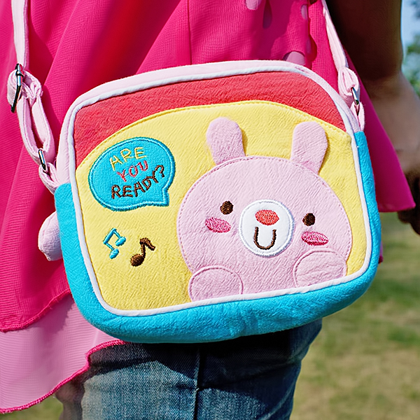 Picture of  BE-18-RABBIT 5.5 x 4.7 x 1.2 in. Pink Rabbit - Embroidered Applique Swingpack Bag Purse  Wallet Bag &amp; Shoulder Bag