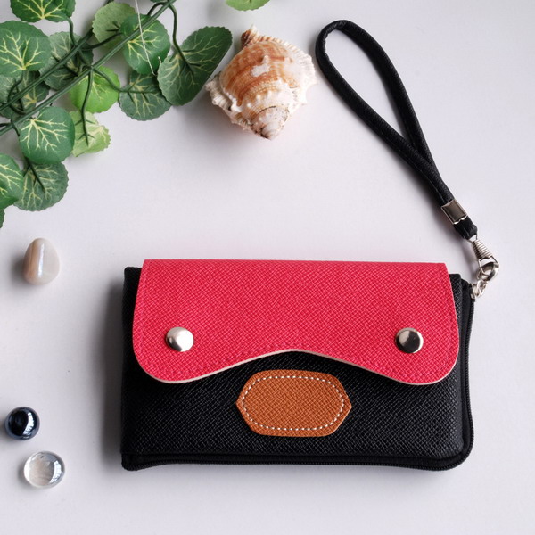 Picture of  BX006-BLACK Black Classics - Colorful Leatherette Mobile Phone Pouch Cell Phone Case Clutch Pouch