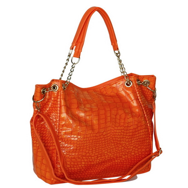 Picture of  DZ3021-ORANGE Hot Lady - Hot Double Handle Leatherette Satchel Bag Handbag Purse