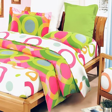 Picture of  DDX20-3-CFR01-3-PLW01x2 Rhythm of Colors - Luxury 10 Pieces MEGA Bed In A Bag Combo 300GSM - Queen Size  Green