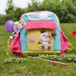 Picture of  K-152-DOG 7.9 x 8.7 x 2.4 in. Hello Dog - Embroidered Applique Kids School Backpack &amp; Outdoor Backpack