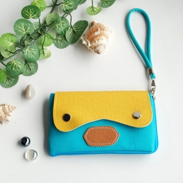 Picture of  BX004-BLUE Sweet Orange - Colorful Leatherette Mobile Phone Pouch Cell Phone Case Clutch Pouch