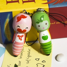 Picture of  C001-CHAP Cherry &amp; Apple - Cell Phone Charm Strap  Camera Charm Strap &amp; Handbags Charms