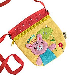 Picture of  K-166-RABBIT 44.8 x 5.2 in. Lovely Rain - Embroidered Applique Mini Swingpack Bag Purse  Wallet Bag &amp; Camera Bag