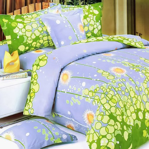 Picture of  MINIBIAB-MH38-4-CFR01-4-PLW01x2 Dandelion Dream - Luxury 6 Pieces Mini Bed In A Bag Combo 300GSM  King Size - Blue