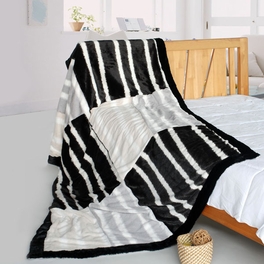 Picture of  ONITIVA-BLK-088 61 by 86.6 in. Onitiva - Fashion Stripes Stylish Patchwork Throw Blanket  Black