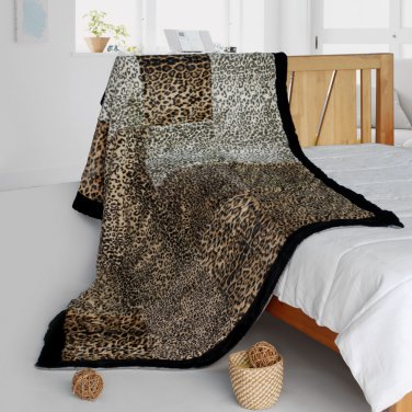 Picture of  ONITIVA-BLK-078 61 by 86.6 in. Onitiva - Refined Taste Animal Style Patchwork Throw Blanket  Brown