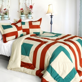 Picture of  ONITIVA-CFT01038-1BRK-MPTP Sicily - Quilted Patchwork Down Alternative Comforter Set  Twin Size - Red