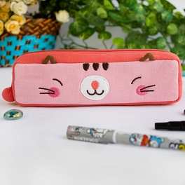 Picture of  K-126-PINK 7.3 x 1.8 x 1.9 in. Pinky Kitten - Embroidered Applique Pencil Pouch Bag  Cosmetic Bag &amp; Carrying Case