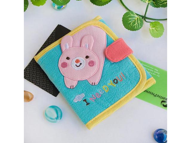 Picture of  K-191-RABBIT 4.7 x 4.3 in. I Need You - Embroidered Applique Fabric Art Trifold Wallet Purse &amp; Card Holder