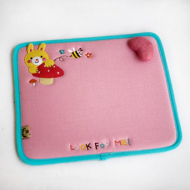 Picture of  K-199-RABBIT 10.3 x 8.8 in. Look for Me - Embroidered Applique Fabric Art Mouse Pad  Mouse Mat &amp; Mousing Surface