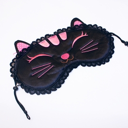 Picture of  HQ-58-BLACK 7.9 x 3.1 in. Black Temptation - Embroidered Applique Eye Shade  Sleeping Mask Cover &amp; Sleep Blinder