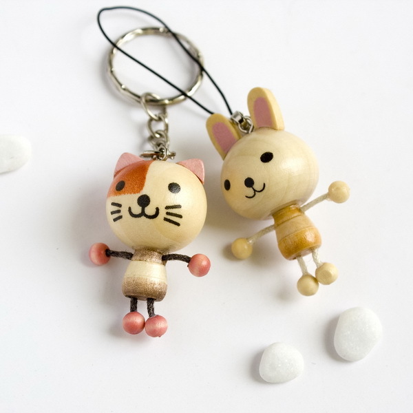 Picture of  C017-CARA Cat &amp; Rabbit - Cell Phone Charm Strap  Camera Charm Strap &amp; Handbags Charms