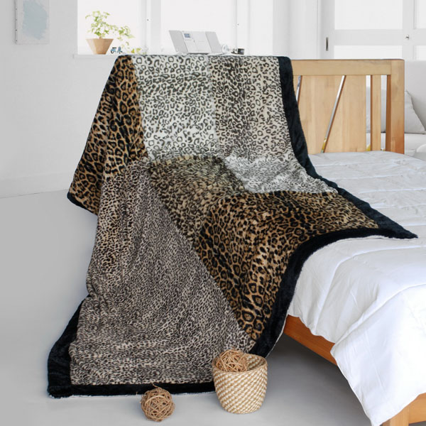 Picture of  ONITIVA-BLK-077 61 by 86.6 in. Onitiva - Sex &amp; The City Animal Style Patchwork Throw Blanket  Brown