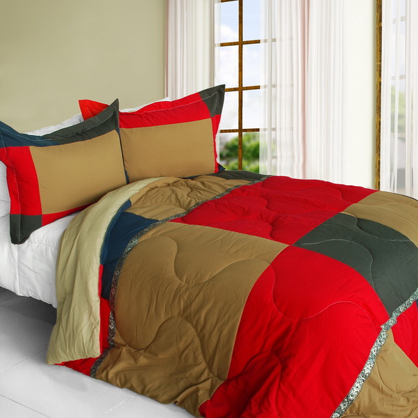 Picture of  ONITIVA-CFT01065-1BRK-MPTP Delicious Cake - Quilted Patchwork Down Alternative Comforter Set  Twin Size - Red