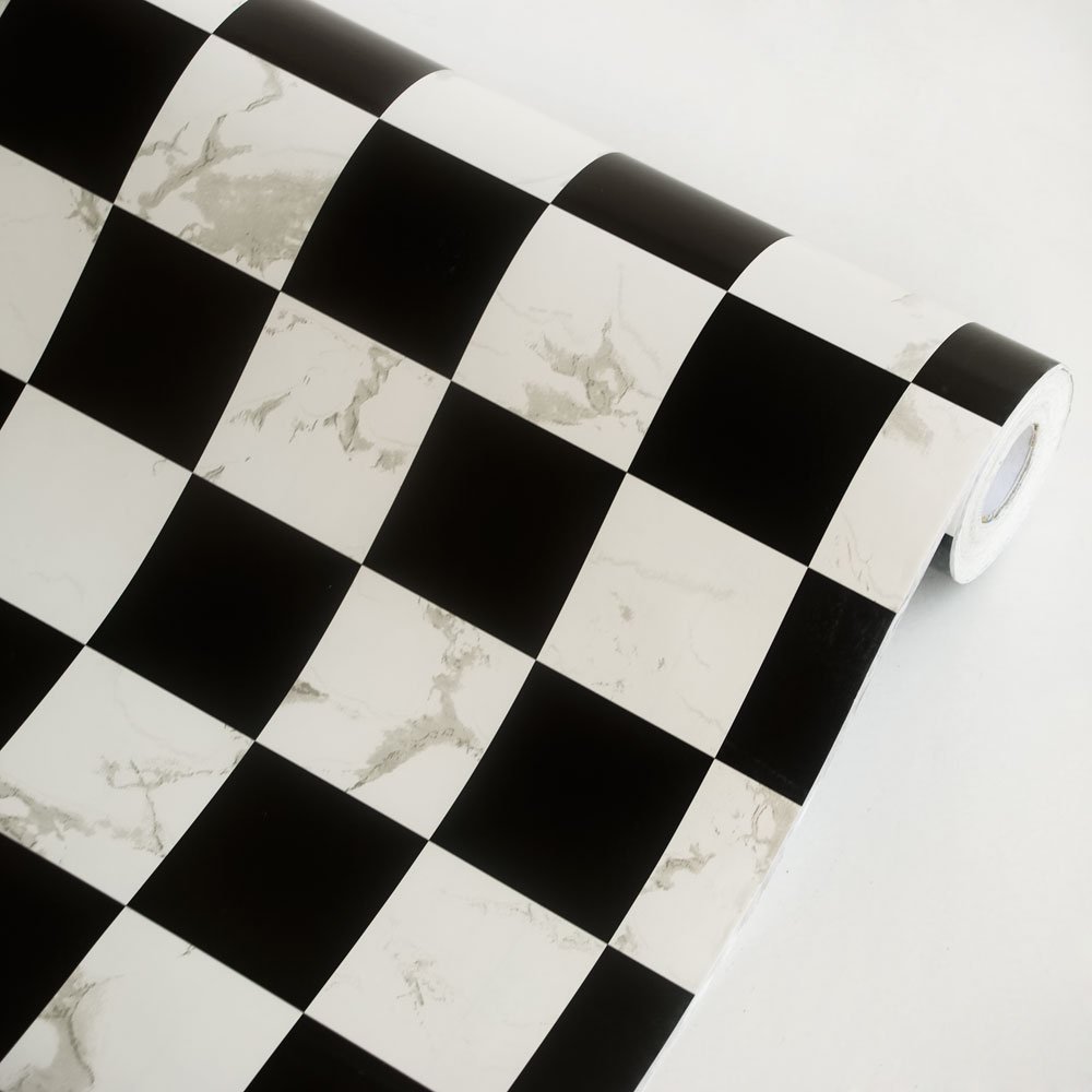 Black & White - Self-Adhesive Wallpaper Home Decor Roll  Multicolor