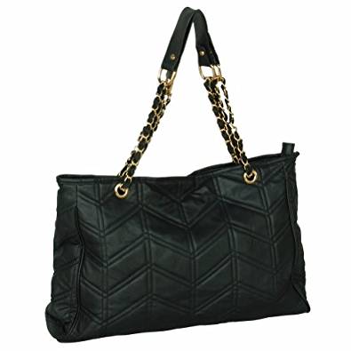Picture of  SM32012-BLACK Just Dance - Stylish Black Double Handle Leatherette Bag Handbag Purse