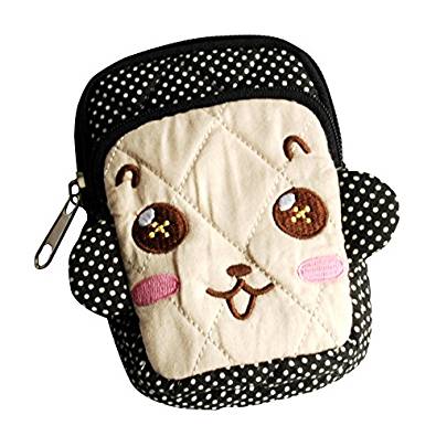 Picture of  THH517-BLACK 2.9 x 4.7 x 0.98 in. Lively Monkey - Embroidered Applique Fabric Art Wallet Purse &amp; Pouch Bag