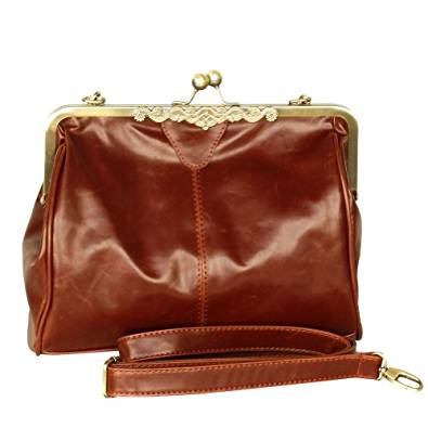 Picture of  SM39001-BROWN Touch Me - Stylish Brown Single Handle Leatherette Bag Handbag Purse
