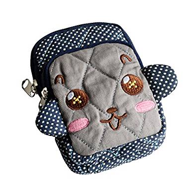 Picture of  THH517-BLUE 2.9 x 4.7 x 0.98 in. Vivid Monkey - Embroidered Applique Fabric Art Wallet Purse &amp; Pouch Bag