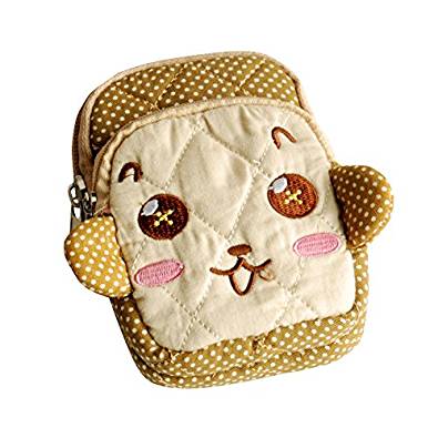 Picture of  THH517-COFFEE 2.9 x 4.7 x 0.98 in. Lovely Monkey - Embroidered Applique Fabric Art Wallet Purse &amp; Pouch Bag